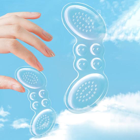 1 Pair Heel Silicone Pads Non-slip Anti-wear Transparent Adhesive Soft Relief Pain Foot Care Women Men Invisible Heel Insole Stickers