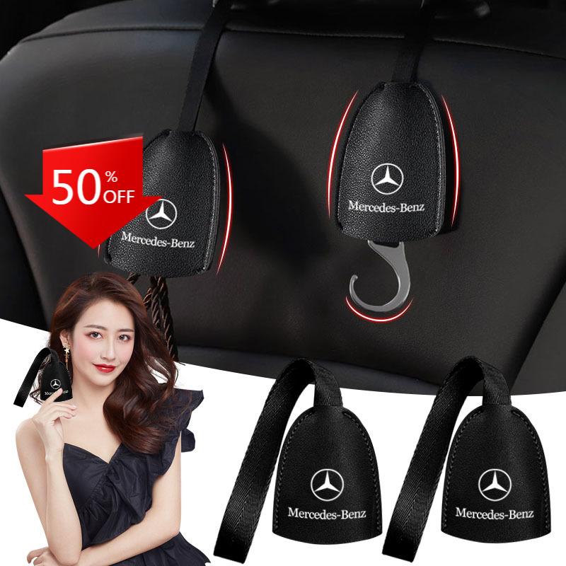 Leather Car Seat Back Hooks Portable Hanging Bag Rack Sticker For Mercedes Benz C350 C180 C200 C250 C300 C Class W204 W108 ABEFG1