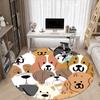 1PC Puppy Dogs Office Round Area Rug, Mat Suitable For Office, Under Office Chairs Bedroom Living Room Home Decor, Room Deco