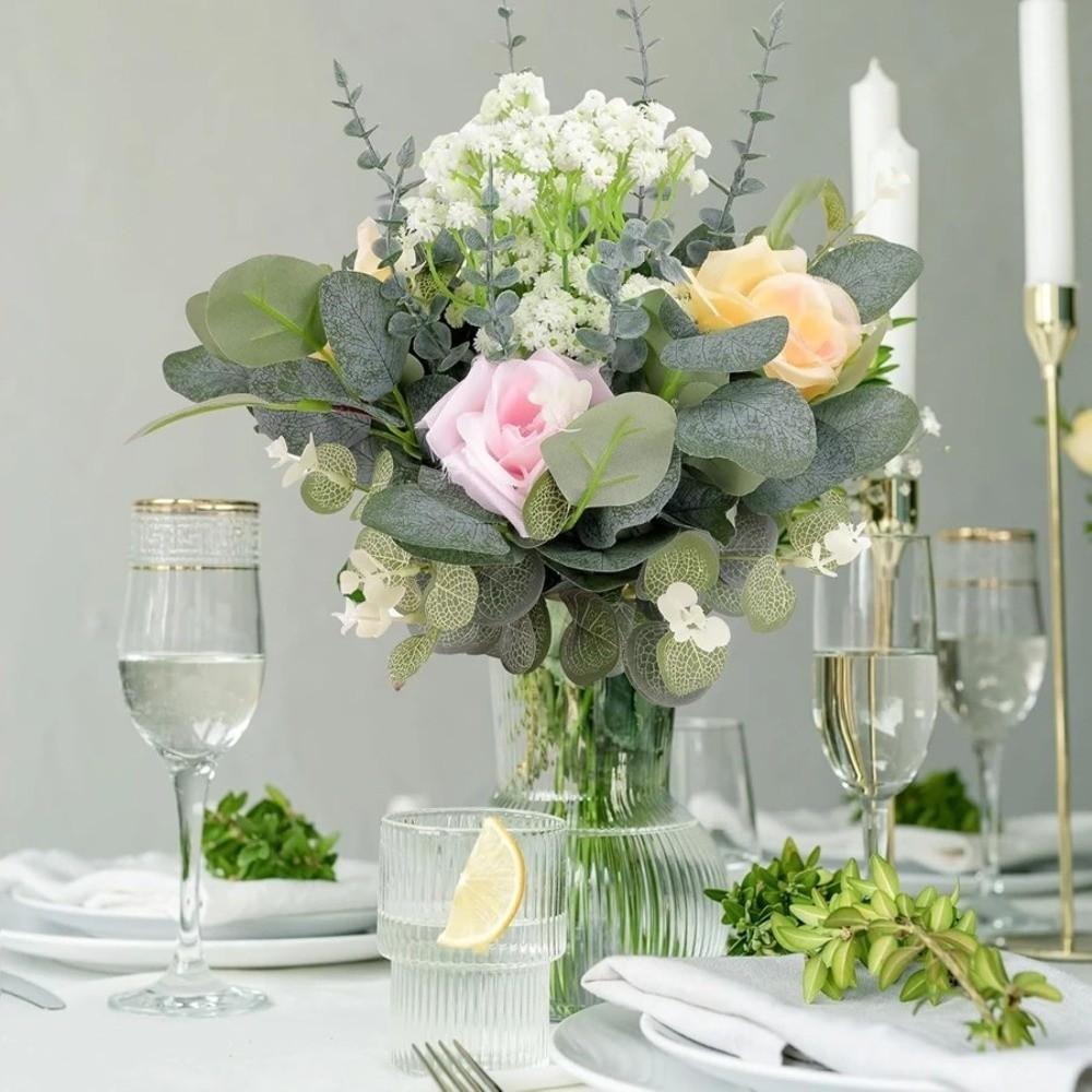 5 шт. Смешанные искусственные цветы Искусственное растение Листья долларового дерева DIY Букеты Свадьба