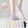 5 пар женских летних тонких хлопковых дышащих сетчатых носков-трубок без косточек конфетных цветов