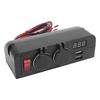DC12 24V Cigar Lighter Socket Splitter with Digital Voltmeter Power Switch Car Power Outlet Socket USB Charger for Boat