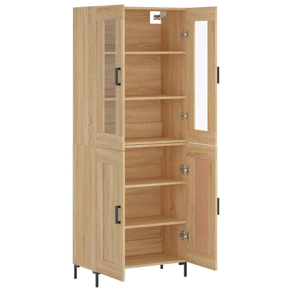 Highboard in Sonoma Oak Finish 27.4 x 13.4 x 70.9 in (W x D x H) Engineered Wood