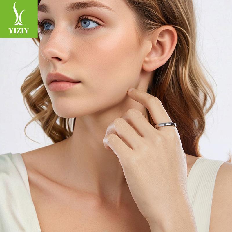 Couple Ring Of Light, Electroplated S925 Sterling Silver Simple Fashion Men'S And Women'S Open Ring Batch Jewelry Bsr649