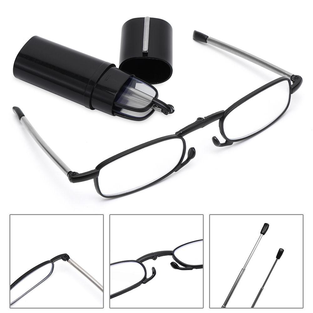 Eyeglasses with Tube Case Foldable Reading Glasses Computer Reading Eyeglasses Easy Carry