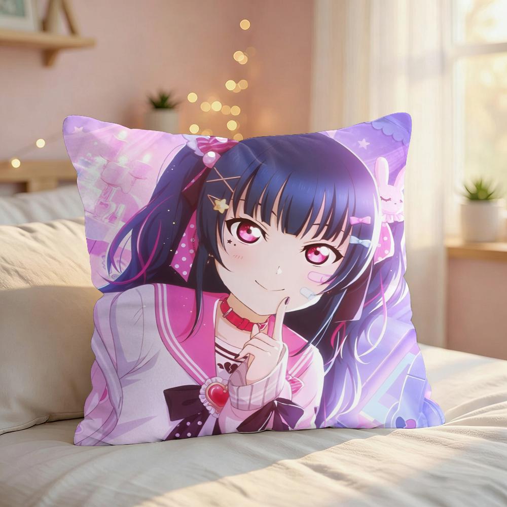 LLove Live School Idol Наволочка из шелковистого короткого плюша с невидимой молнией, пылезащитная наволочка для диванной подушки для домашнего декора