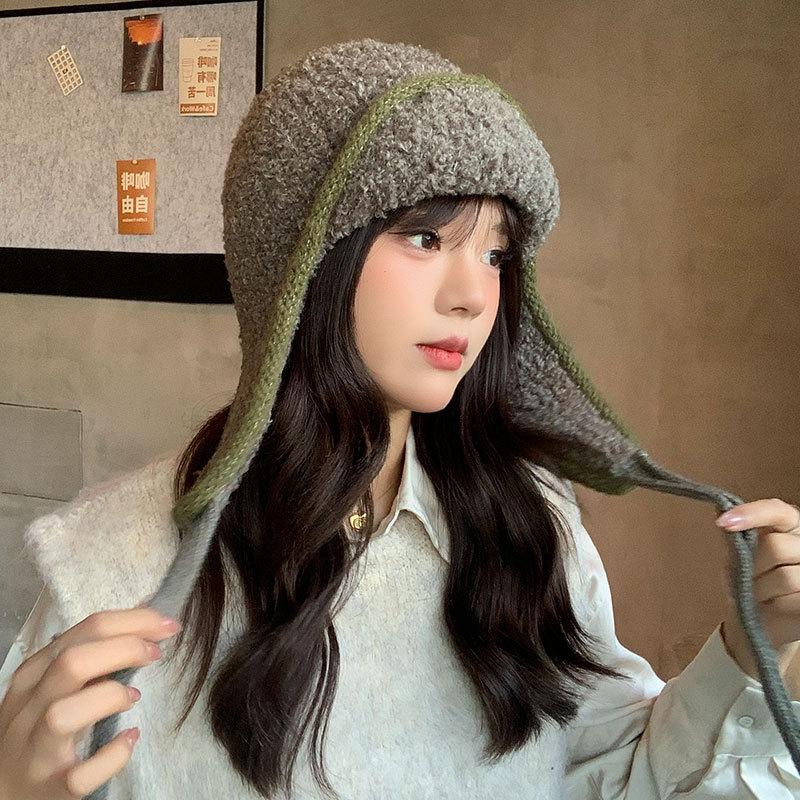 Держите в тепле и холоде детей Осень и зима Утепленная флисовая защита ушей Вязаная шерстяная балаклава