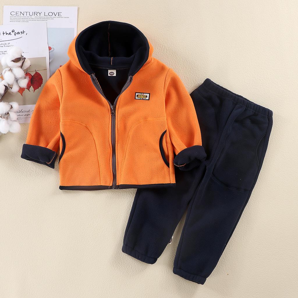 Winter Kids Girls Clothes Set Autumn Soft Polar Fleece Hoodies Jacket Coat + Pants Suits Boys Warm Children Teen 7 8 9 10 Years