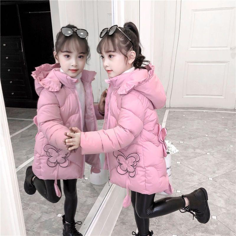 Теплое зимнее пальто для девочек, модная длинная детская куртка с капюшоном для девочек, верхняя одежда, одежда для девочек
