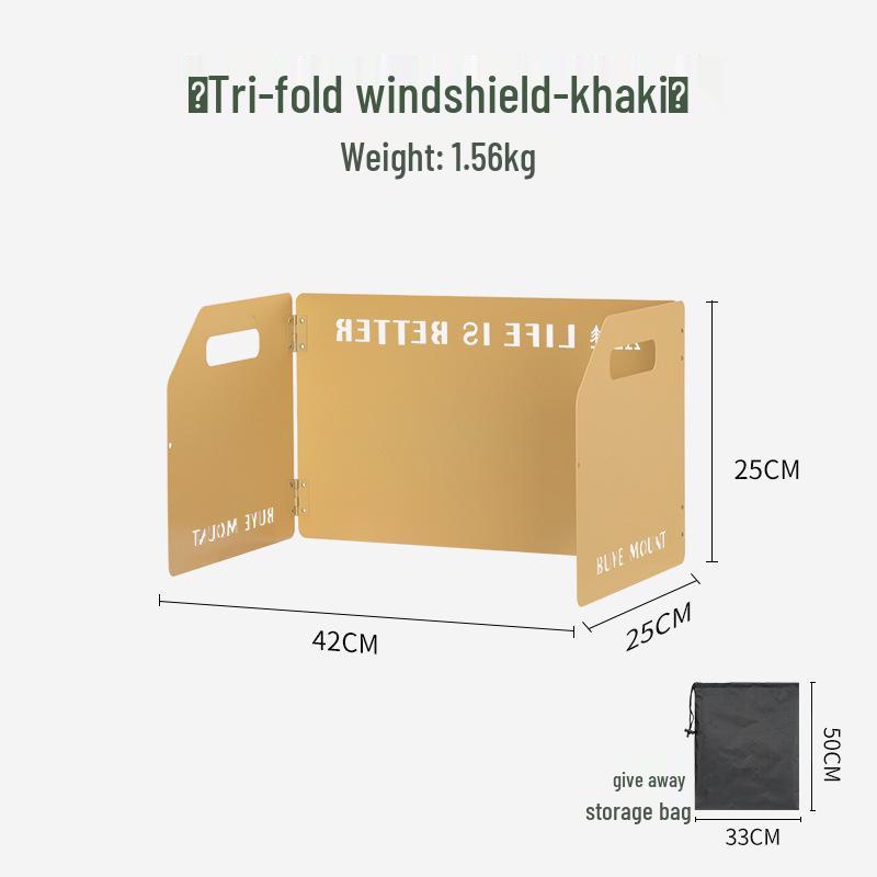 Портативная трехсекционная походная плита с ветрозащитой - Большой концентратор тепла