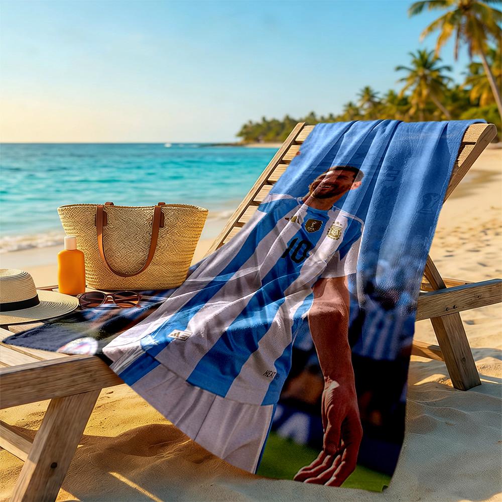 Messi Beach Towel High Absorbency & Quick-Dry Comfortable Lightweight Perfect for Traveling Yoga Camping and Swimming