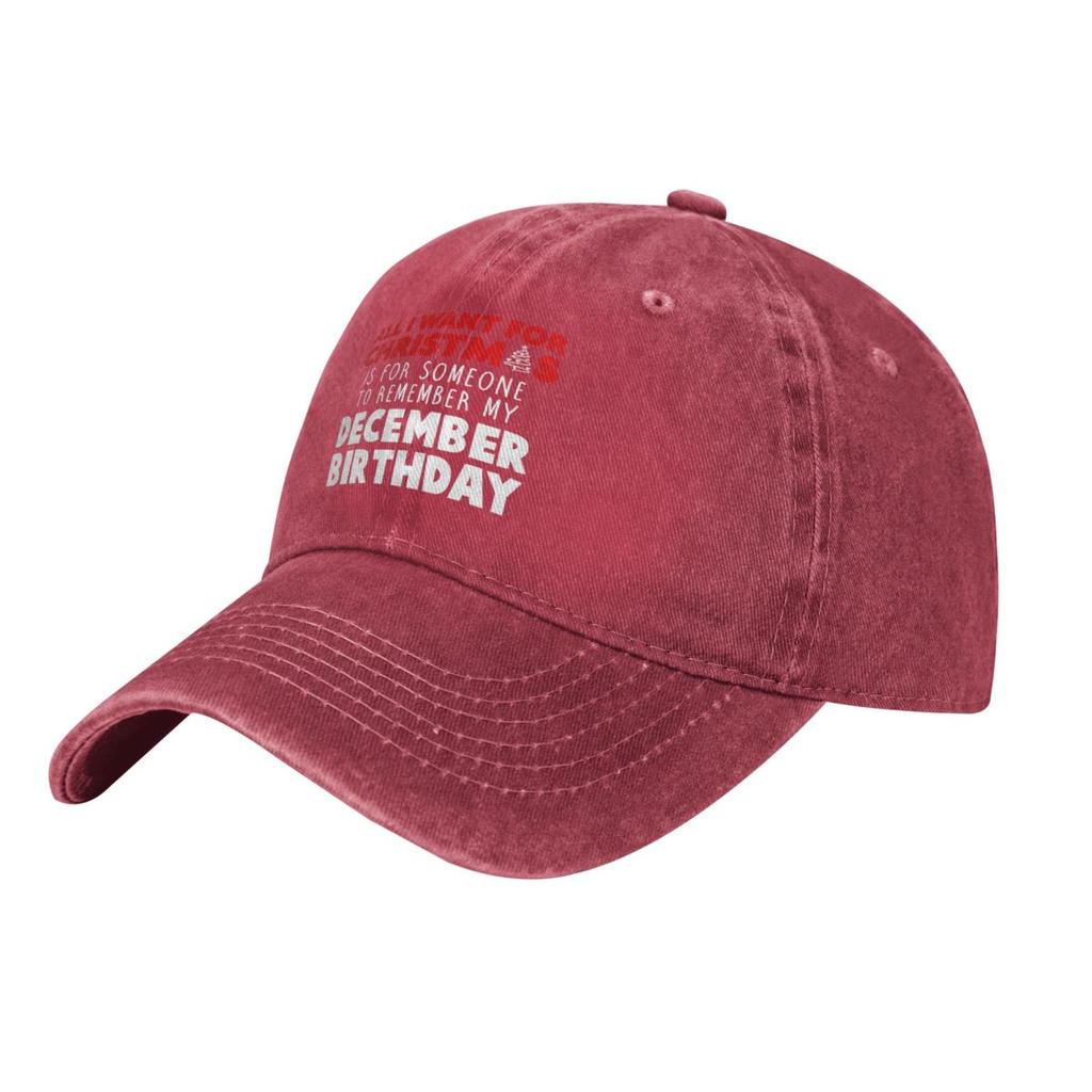 NEW LIMITED Birthmas December Christmas Birthday demin Cap Breathable Design Golf Hat Cap Unisex Summer