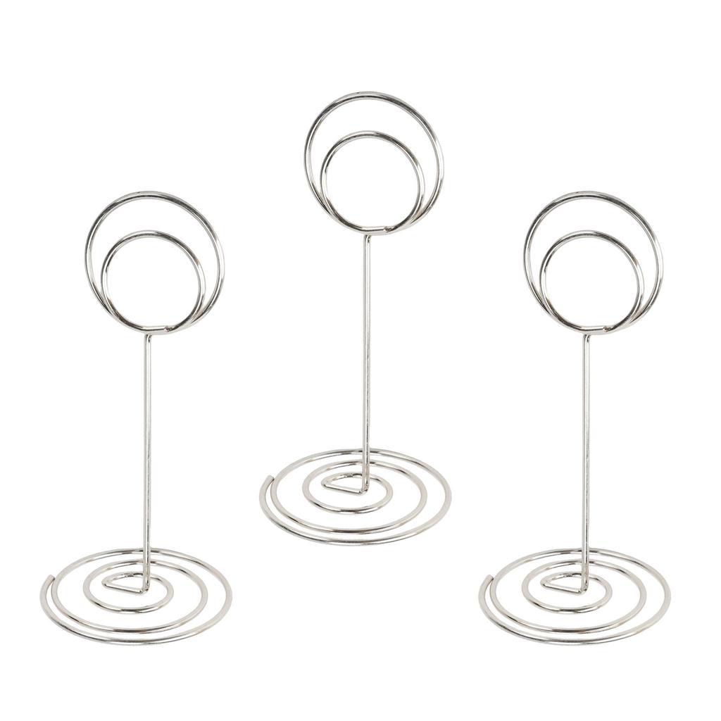 20 Pcs Table Number Holder 85mm Round Iron Place Card Holder Desktop Photo Memo Stand for Wedding Party Graduation Office