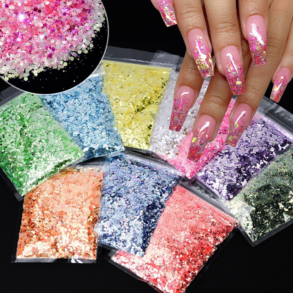 Laser Mixed Glitter Nail Art Decoration Pet Symphony Sweet Ladies Nail Art Decoration Glitter Sequins