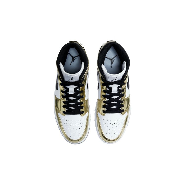Air Jordan 1 Mid SE Metallic Gold Мужские кроссовки черно-белые DC1419-700