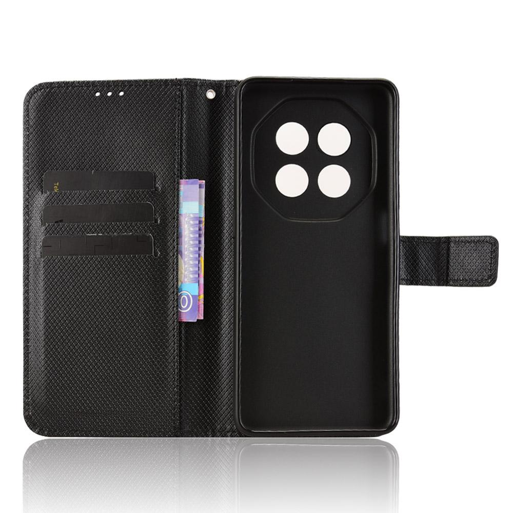 For Meizu Note 16 Leather Wallet Case with Strap Diamond Texture Phone Cover