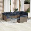 VidaXL Garden Lounge Set with Cushions 12 Pcs, Patio Sofas, Outdoor Furniture Set, Modern, Grey 3218371