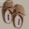 Fur Women Cotton Slippers Flats Suede Mules Shoes Winter Fashion Slingback Boots Woman 2025 Trend Walking Cozy Warm Shoes Mujer