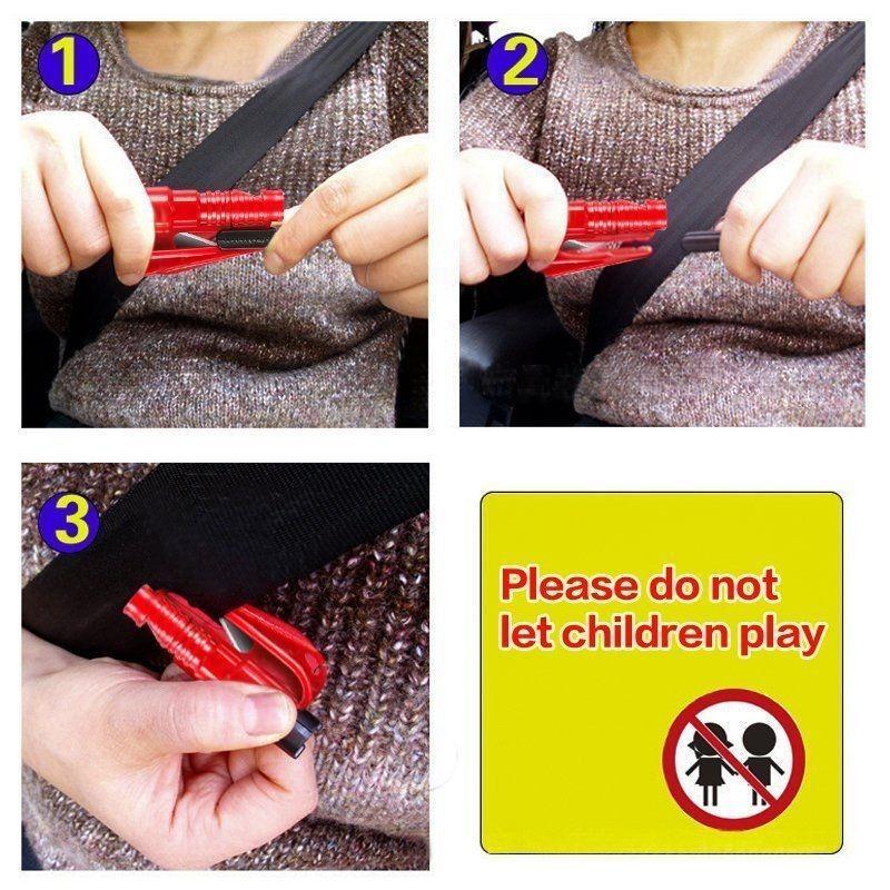 Safety Hammer with Rescue Whistle, Car Escape Tool,2-in-1 Window Breaker Seatbelt Cutter, Compact Emergency Escape Tool for Car