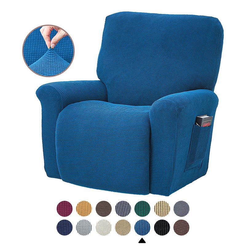 Split Jacquard Recliner Cover Elastic Lazy Boy Chair Sofa Covers Stretch Spandex Couch Slipcovers Armchair Case Solid Color