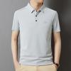 New Fashion Seamless Short Sleeve T-shirt Men's Summer Casual Polo Collar Business Polo Shirt Breathable and Loose