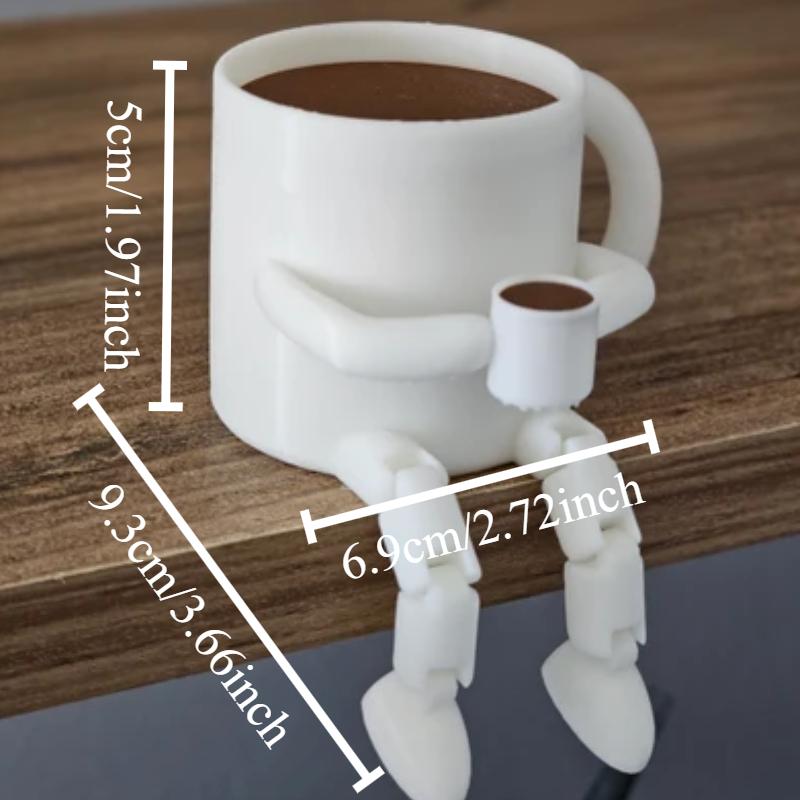 3D-печать изысканное украшение для кофейной кружки с подвижными суставами, милое коричневое украшение в виде кофейного зерна, подходит для декора кофейни, гостиной