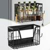 Refrigerator Side Shelf Basket Moveable Seasoning Organization Spice Rack Organizer for Home Cabinet