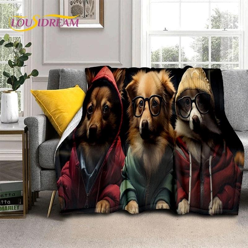 Милая собака Самоед, Чихуахуа, Хаски, Коки Мультяшное Мягкое Фланелевое Одеяло для Кроватей Спальни Дивана Пикника, Плед для Отдыха на Открытом Воздухе