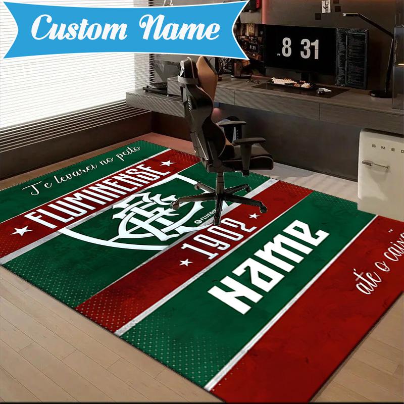 Custom Name Fluminense FC Crest Rug Game Carpet, Floor Mat for Bedroom Living Room Entryway Rug, Home Decor Idea Gift for Christmas birthday