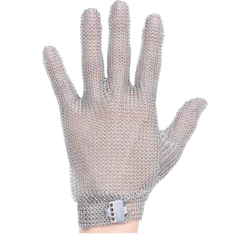 Caprihom Silver Thin Opera Length Large Cut-Resistant Food Grade Mechanic Safety Gloves Metal Mesh Chainmail Butcher Meat