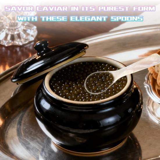 4 шт. Ложки для икры из ракушек - 9 см/3,54 дюйма Ложки из перламутра для икры, йогурта, Ложка для подачи икры, Маленькие ракушки для поделок