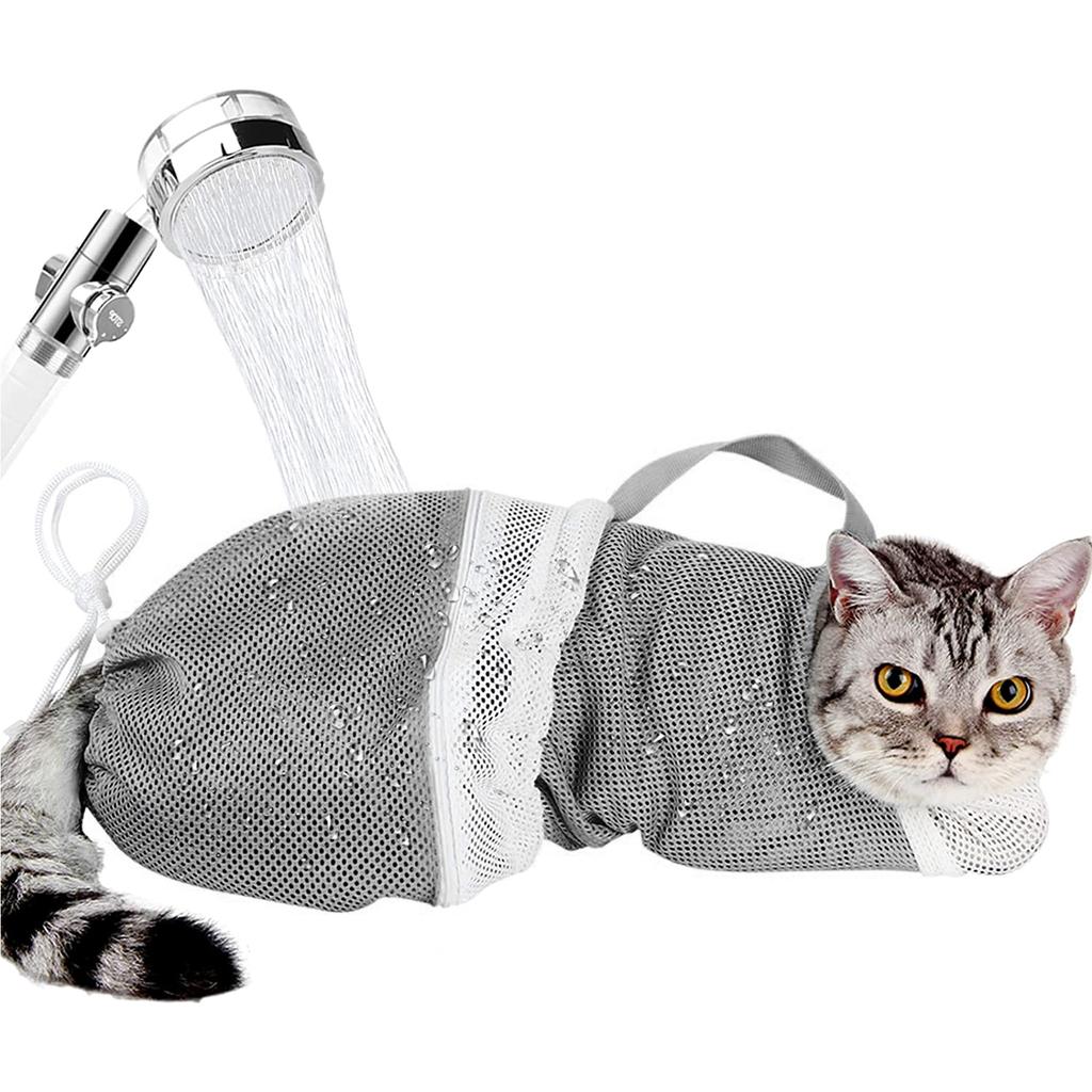Регулируемая сумка для мытья кошек для купания без стресса - сумка-ограничитель для ухода за шерстью с защитой от царапин