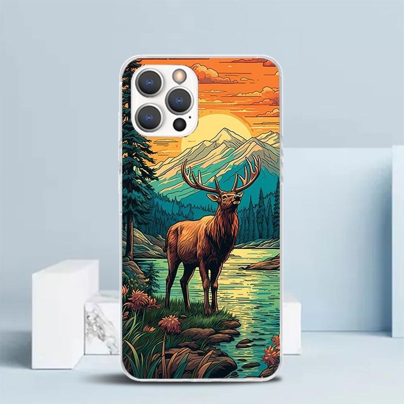 Deer Hunting Camo Phone Case For IPhone 16 17 Air 16E 15 14 Plus 13 Mini 12 11 Pro Max 7 8 + SE 2020 Soft TPU Back Cover 16 15 1
