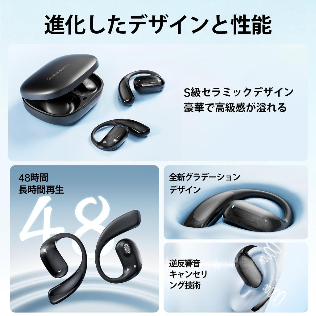 Kinglucky Wireless Open Ear Bluetooth with Air Conduction Earphones That Do Not Block Your Open Listen While Ultimate Bluetooth Instant No Sound Up To