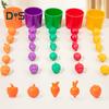 1 Set Wooden Color Sorting Cup Fine Motor Skills 10 Colors Ball Matching Game Toddler Boys Girls Educational Colorful Ball Catching Dropping Toy