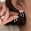 Bow Tassel Earrings Female Fashion Light Luxury Niche Design Senior Sense Earrings Vintage Personalized Minimalist Ladies Accessories Elegant Jewelry