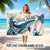 Fish Ocean Theme Beach Towel Personalized Custom Name & Text Soft Quick Dry Beach Towel for Swimming Travel