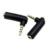 3.5mm 3/4Pole Gold-plated Connector Male To Female Headphone Adapter Right Angle Adapter