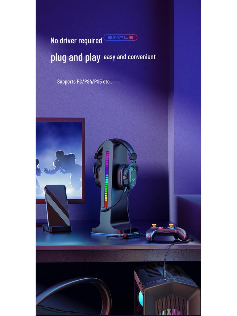 Игровая проводная гарнитура Fifine H6 RGB 7.1 для ПК и ноутбука.