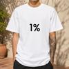 2026 New Pure Cotton Tshirt With One Percent Minimalist Text Print Casual Crew Neck Short Sleeves