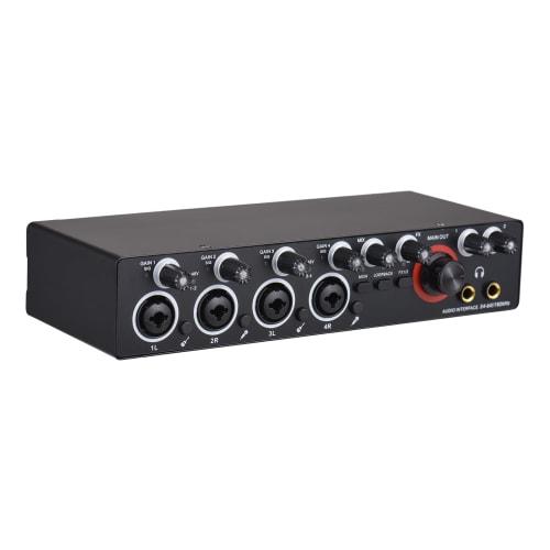 Sumina 4-Channel Recording Sound Card with Driver, Free Audio Interface, 4-in/4-out USB Sound Card, 24-bit/192kHz, 48V Phantom Power, for Professional