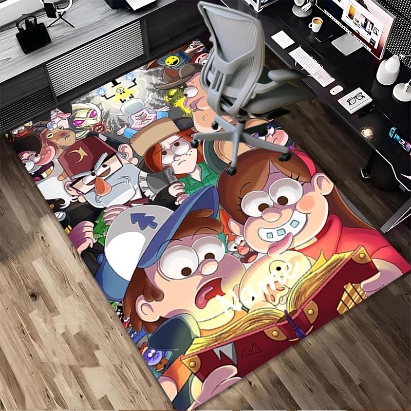 Custom Name Forest Friends Living Room Non-Slip Area Rug Soft Carpet for Bedroom Kids Playroom Sofa Office Home Decor Doormat