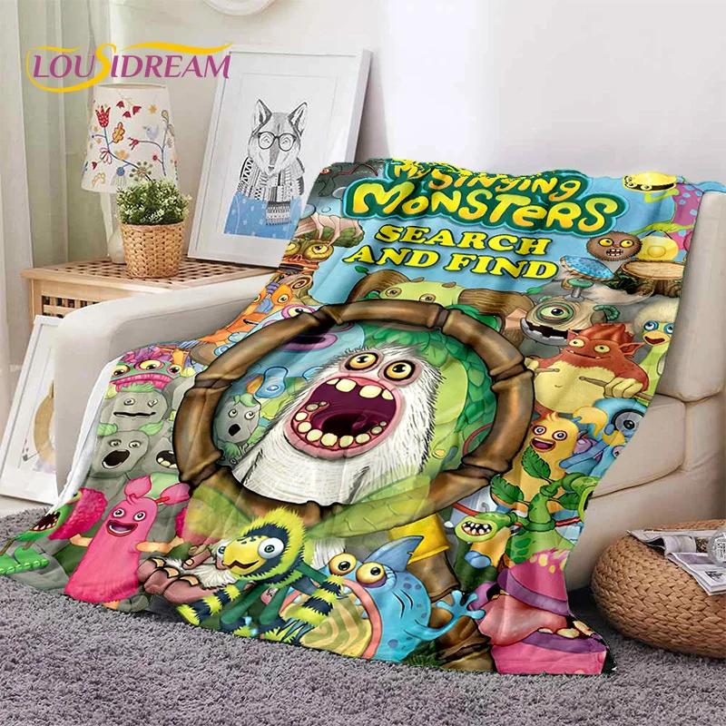 Игровые мультяшные мягкие одеяла My Singing Monsters, Теплое плед-покрывало, Удобное одеяло для пикника, кровати, дивана, дома, спальни, ребенка