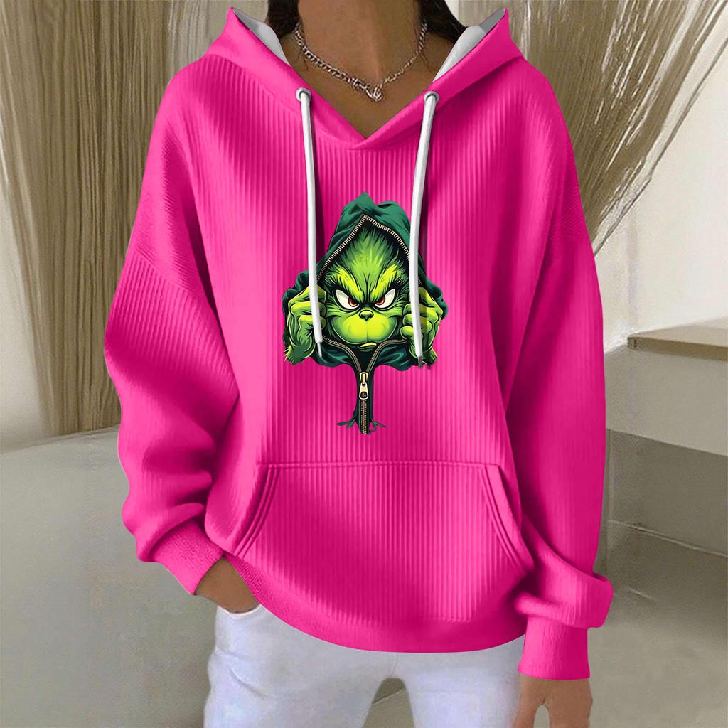 Женская модная повседневная толстовка с длинными рукавами и принтом рождественского ангела