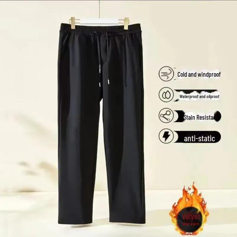 Мужские ветрозащитные утепленные брюки: Защищающий от холода, свободный, большого размера, водонепроницаемый, теплый, повседневный для осени и зимы