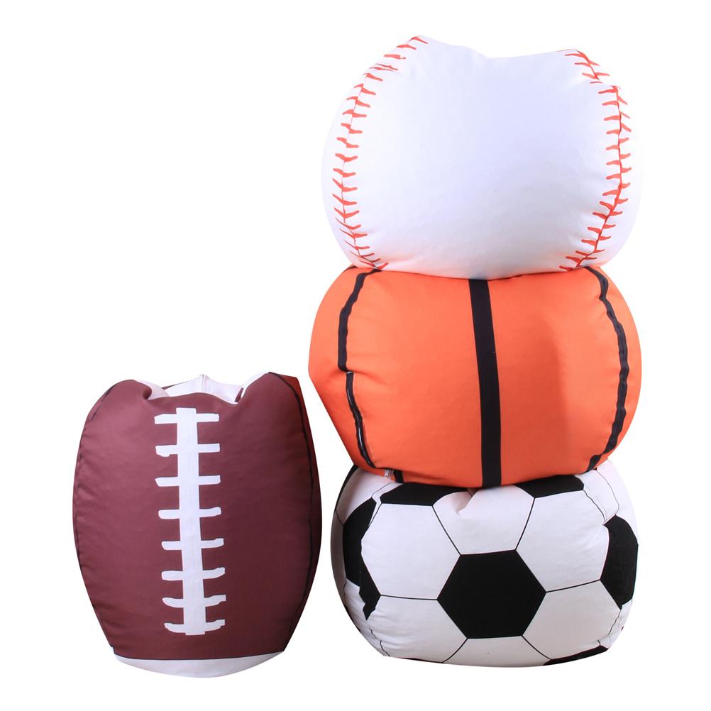 Storage Bean Bag Chair 18 Inch Beanbag Cover with Zipper for Kids Plush Toys Game Play