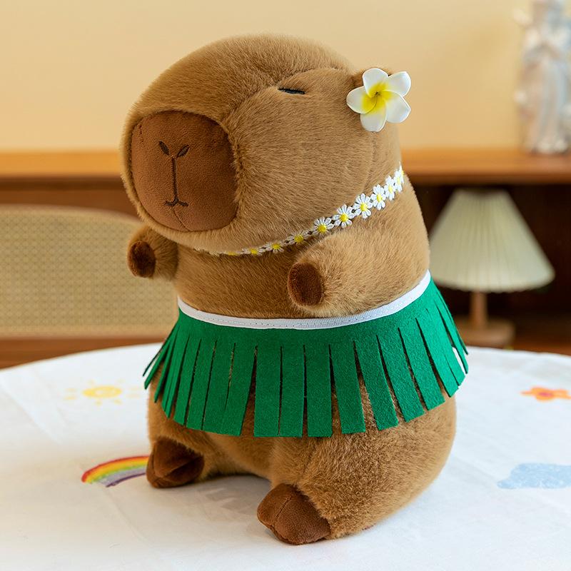 New Summer Hula Skirt Capybara Plush Toy Doll Ugly Cute Beach Skirt Kapibara Doll Gift