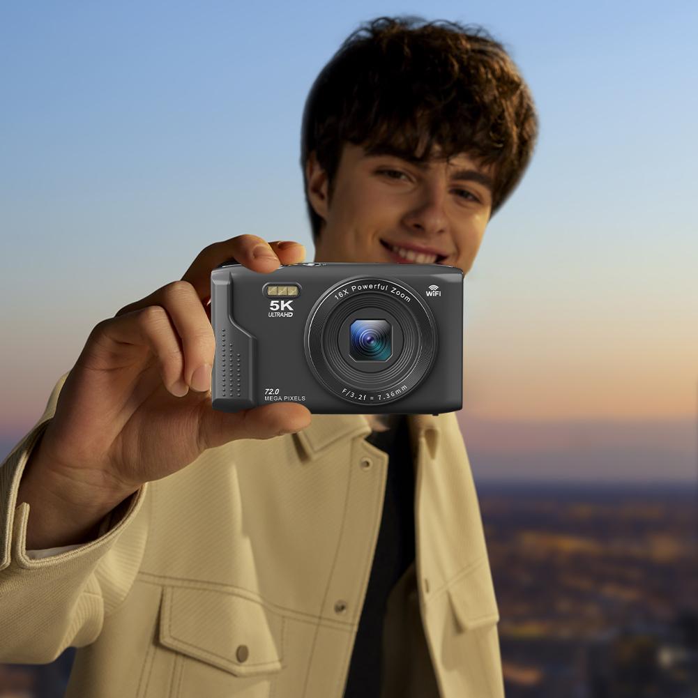 Digital Camera WiFi 5K 16X Zoom Digital Photography Camera 72MP 2.8inch LCD Screen Video Recorder Auto Focus Vlogging Camera
