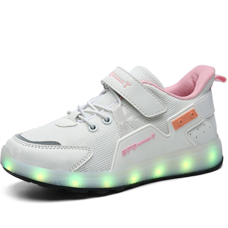 Children Luminous Sneakers Charging Switch LED Bling Bling Kids Glowing Sneakers Girls Laughing Shoes