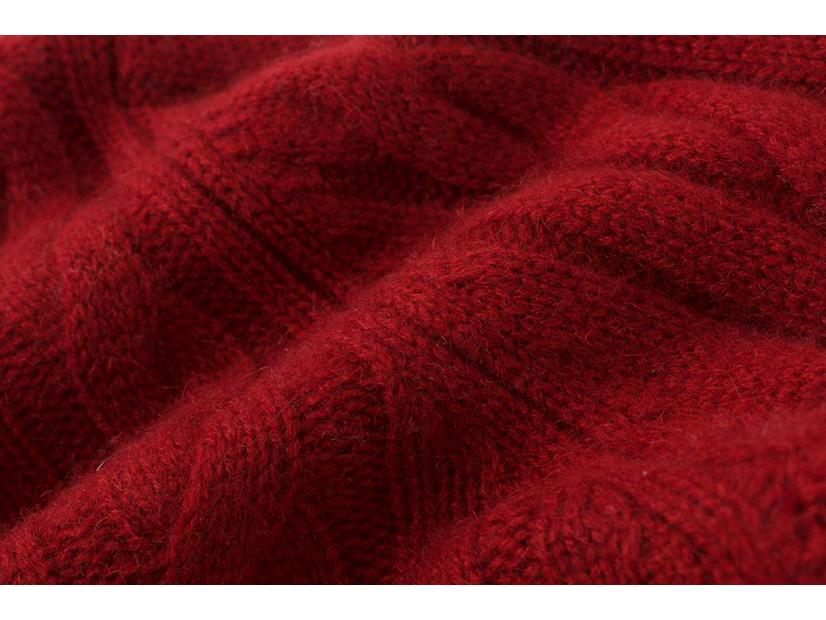 Женский свитер из 100% чистого кашемира с круглым вырезом и кабельным узором